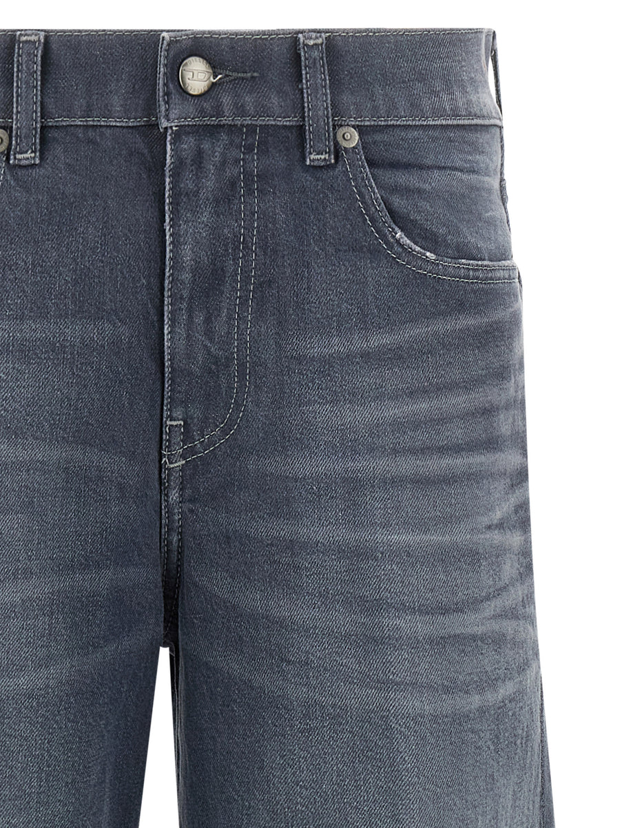 Diesel 1978 D Akemi Jeans For Women Gray Stonewashed Cotton Denim Wide Leg Flared Vintage Inspired Comfort