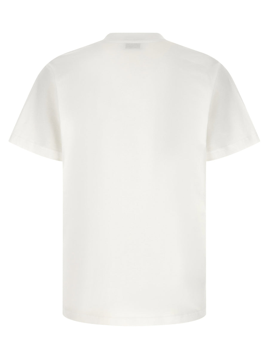 Moschino Logo Cotton T Shirt For Men White Black Crew Neck Short Sleeves
