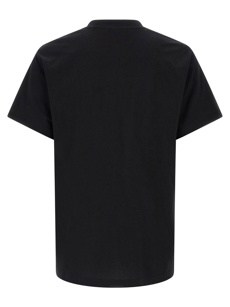 Moschino Logo T Shirt For Men Premium 100 Percent Cotton Front Logo Print White Black Detail