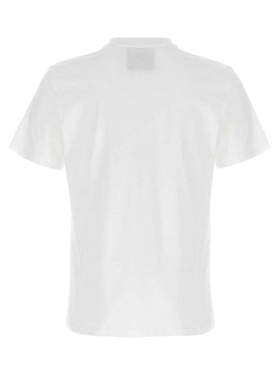 Moschino Logo Embroidery Organic Cotton T Shirt Men White
