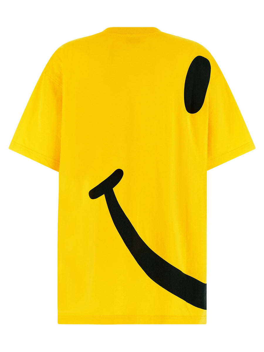 Moschino Smiley T Shirt Organic Cotton Crew Neck Unisex Streetwear Essential Luxury