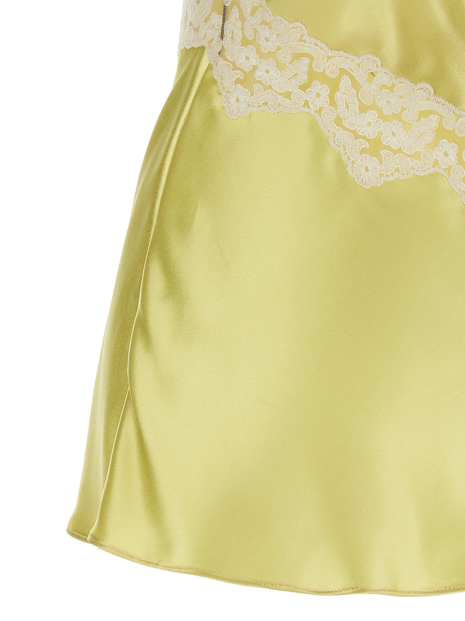 Alberta Ferretti Satin And Lace Top