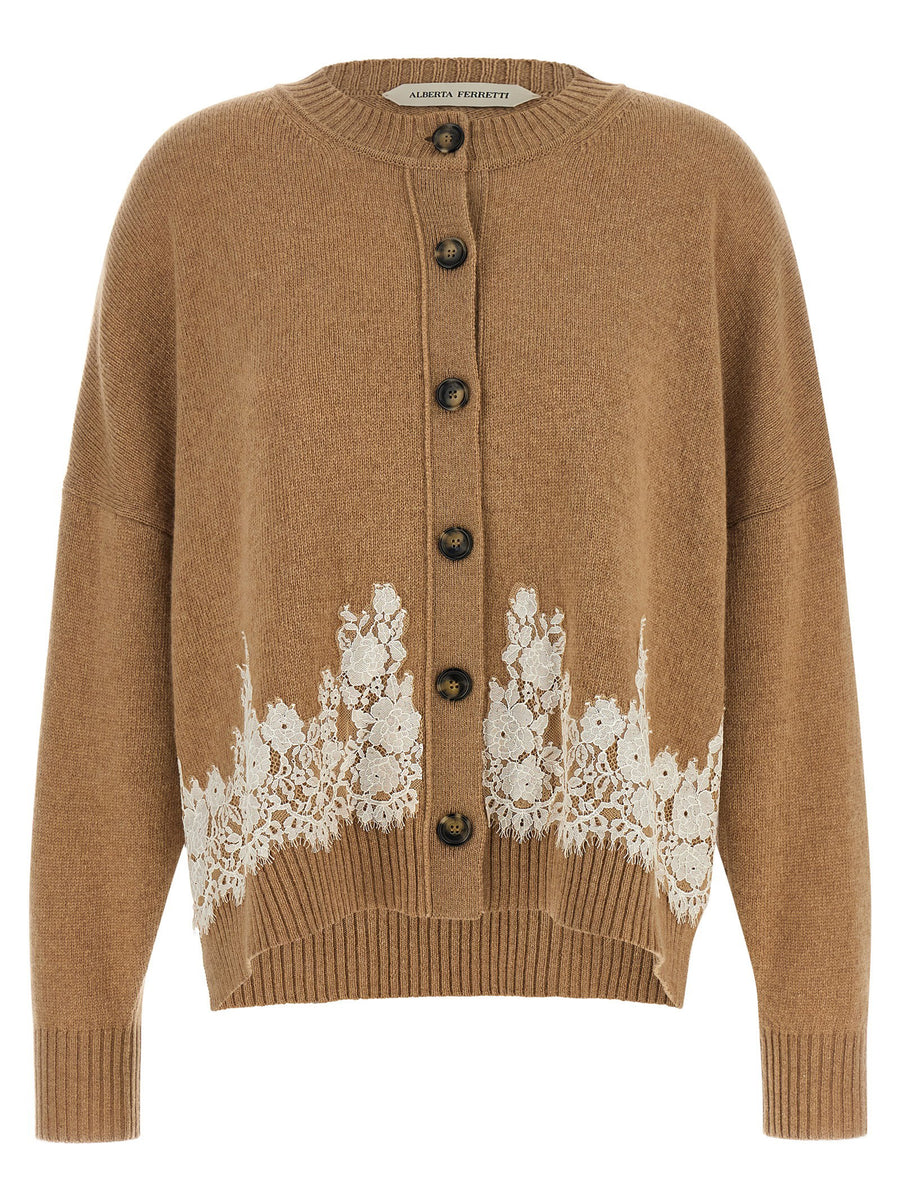Alberta Ferretti Lace Insert Cardigan