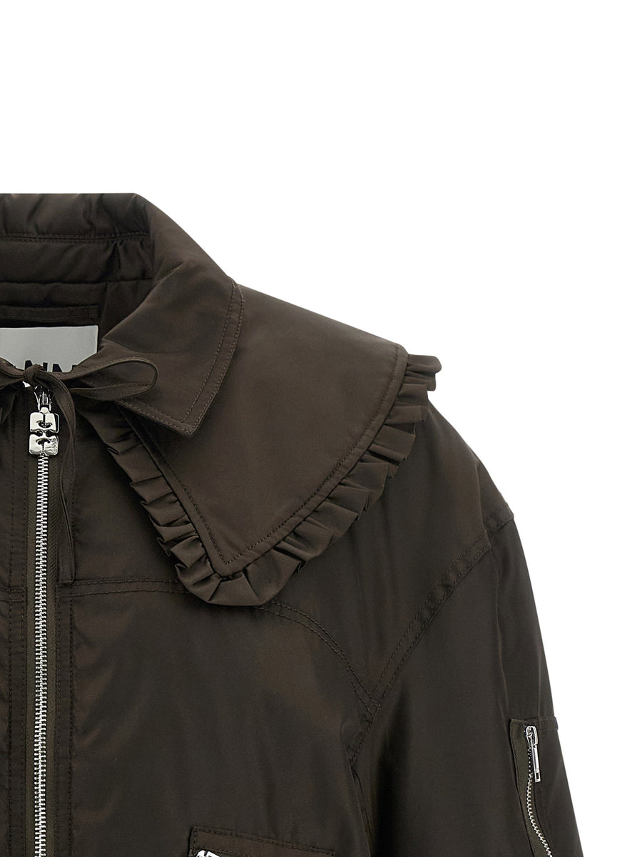 Ganni Duchesse Nylon Bomber Jacket