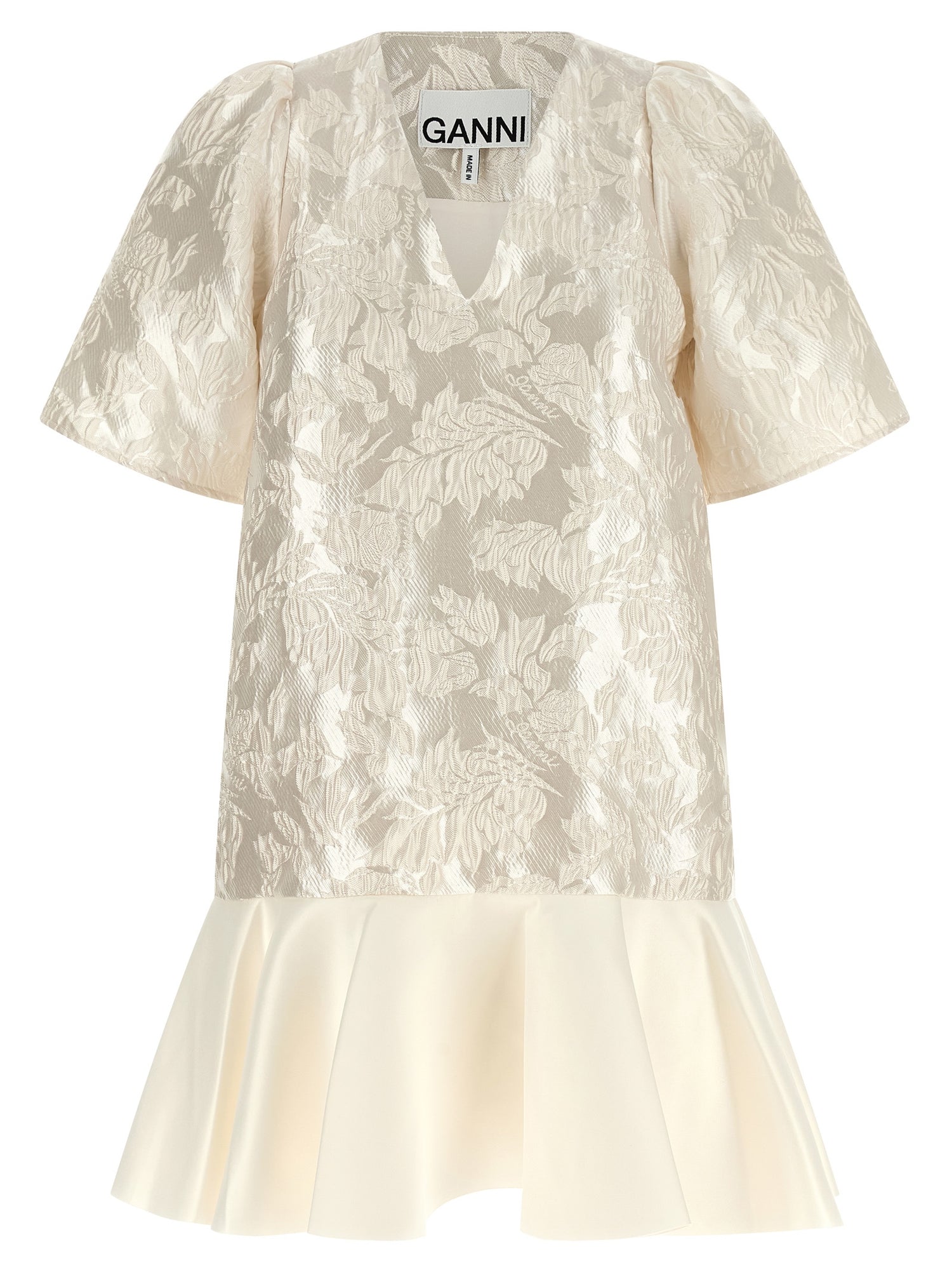 Ganni Satin Cloque Mini Dress