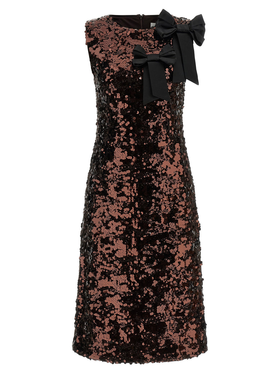 Ganni Velvet Sequins Straight Midi Dress