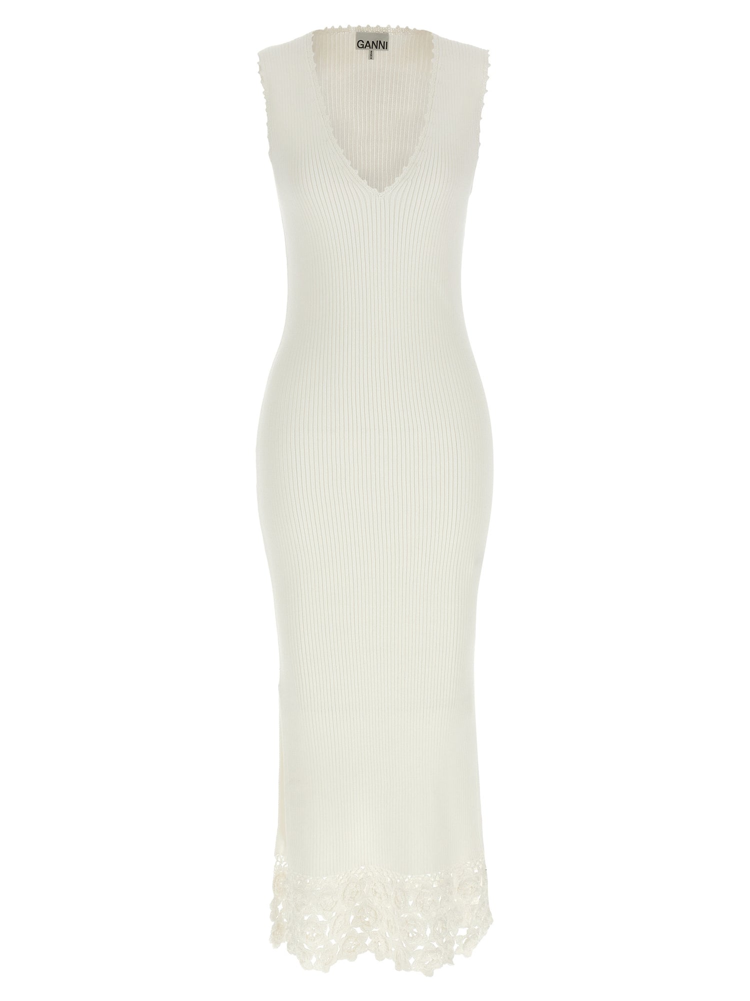 Ganni Cotton Crochet Dress