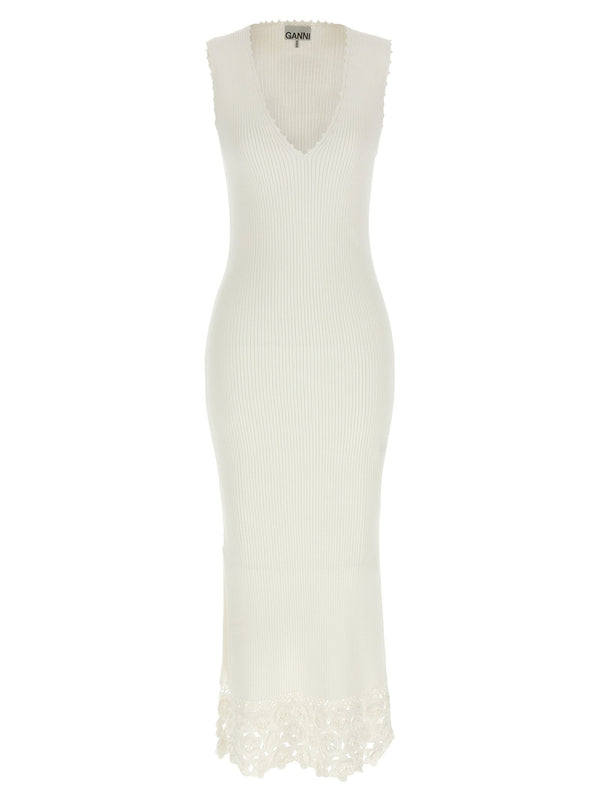 Ganni Cotton Crochet Dress