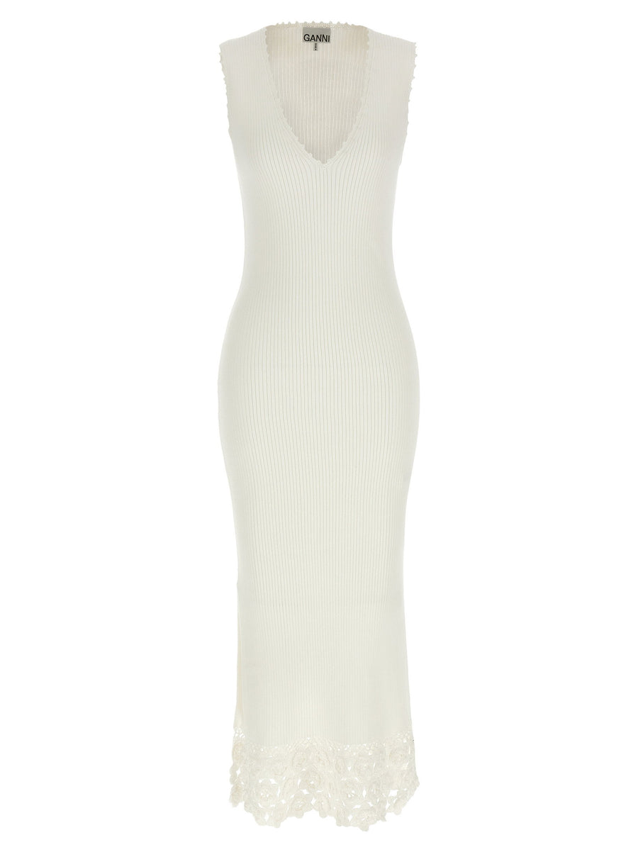 Ganni Cotton Crochet Dress