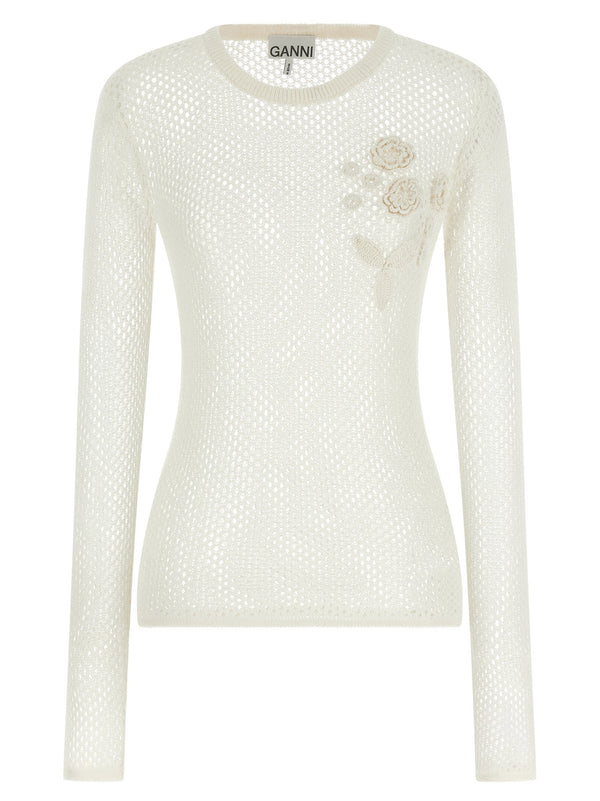 Ganni Pointelle Cotton Sweater