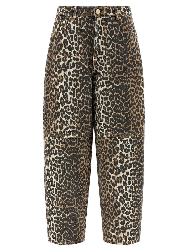 Ganni Leopard Printed Stary Jeans