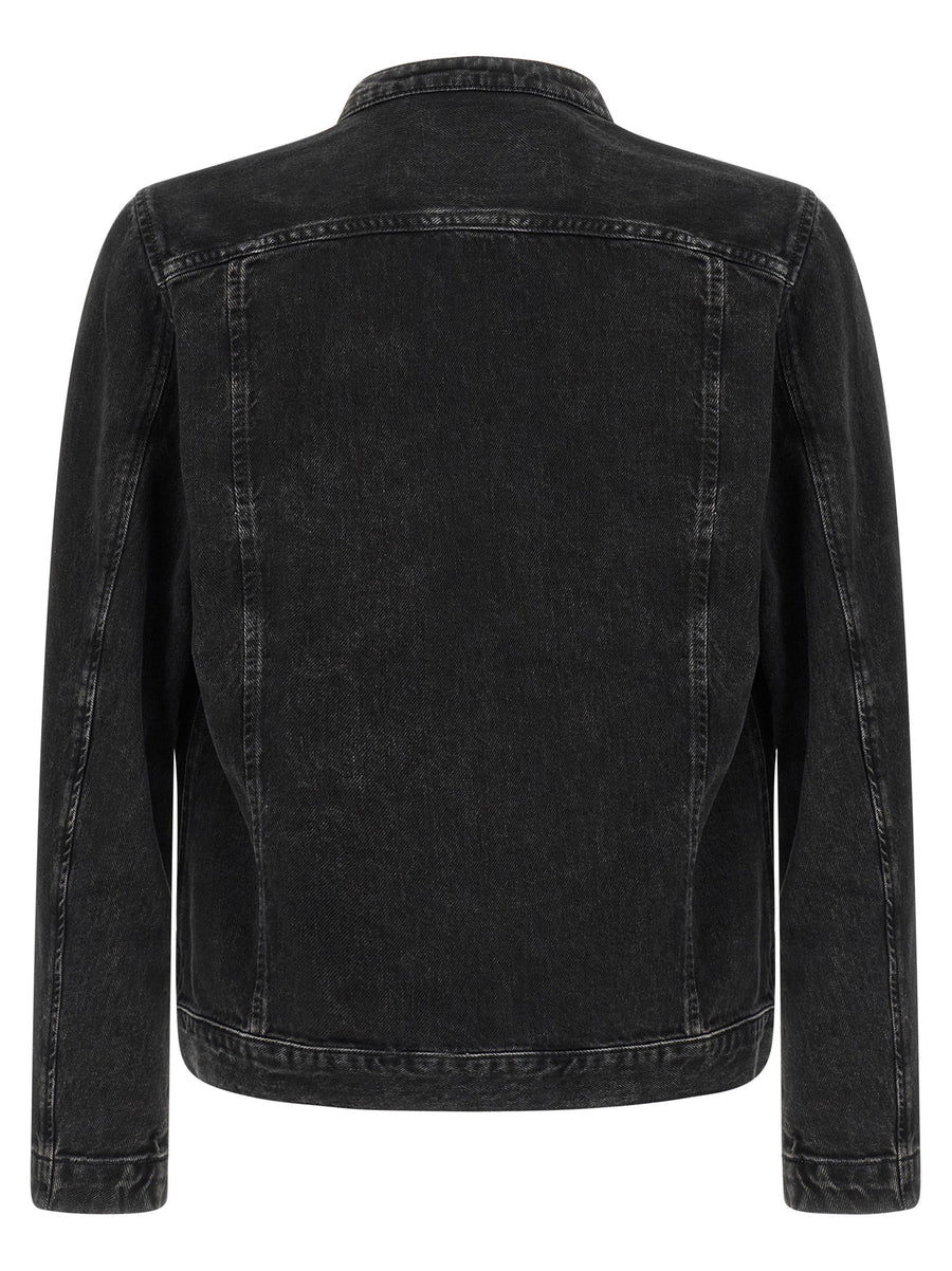 Diesel D Glory Jacket For Men In Black Denim With Zip Closure