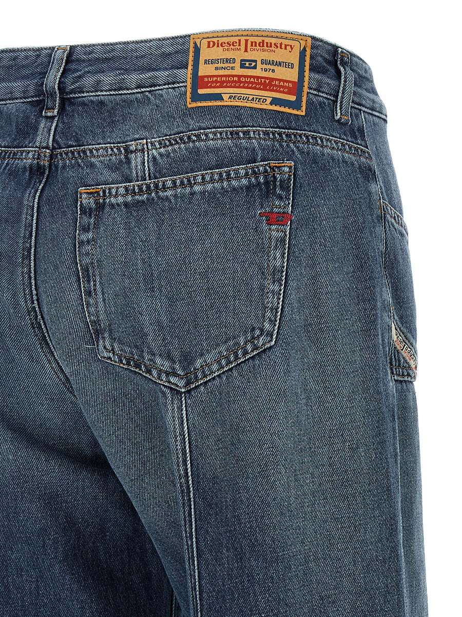 Diesel D Akii 09m56 Jeans Blue Stonewashed 100 Cotton Wide Flared Leg Womens