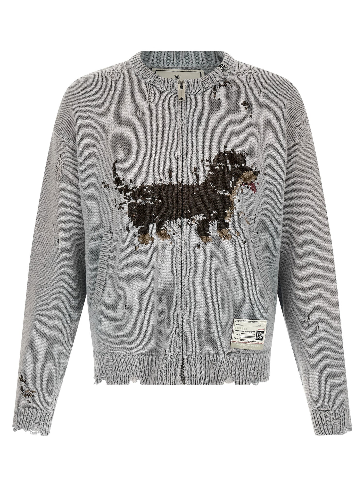 Maison Mihara Yasuhiro Dog Jacquard Knit Cardigan