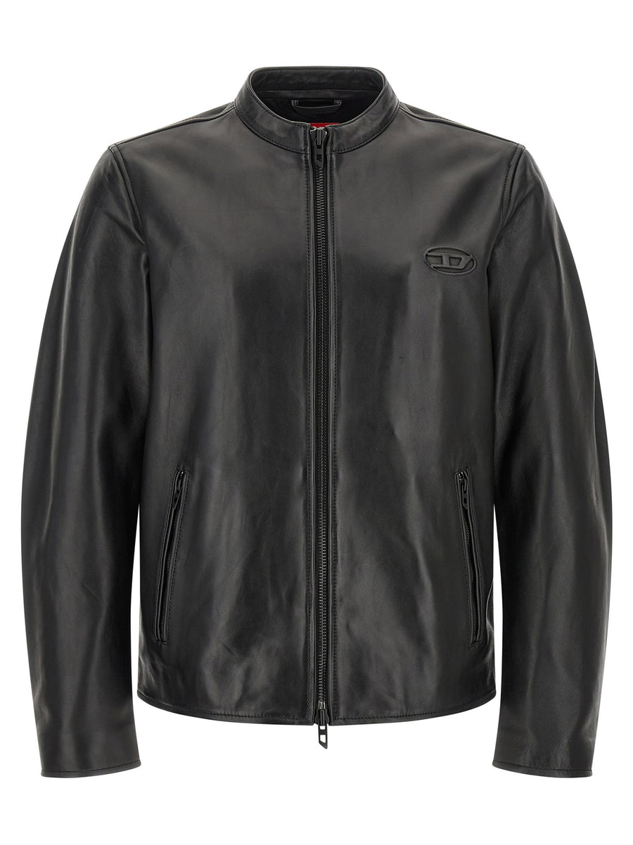 Diesel L Tad Wrd Lambskin Leather Biker Jacket For Women