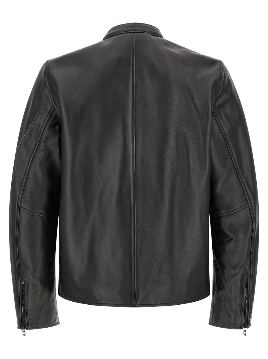 Diesel L Tad Wrd Lambskin Leather Biker Jacket For Women