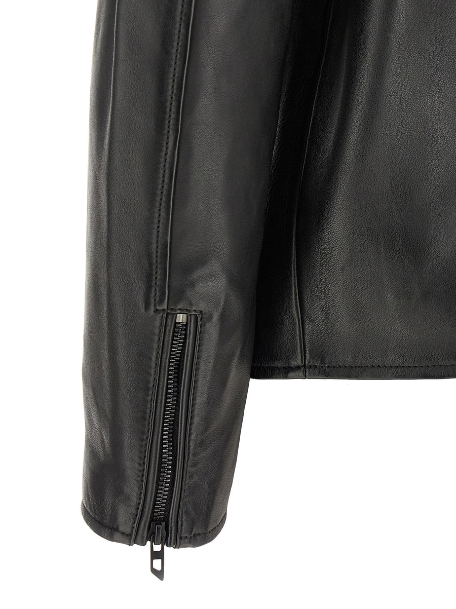 Diesel L Tad Wrd Lambskin Leather Biker Jacket For Women