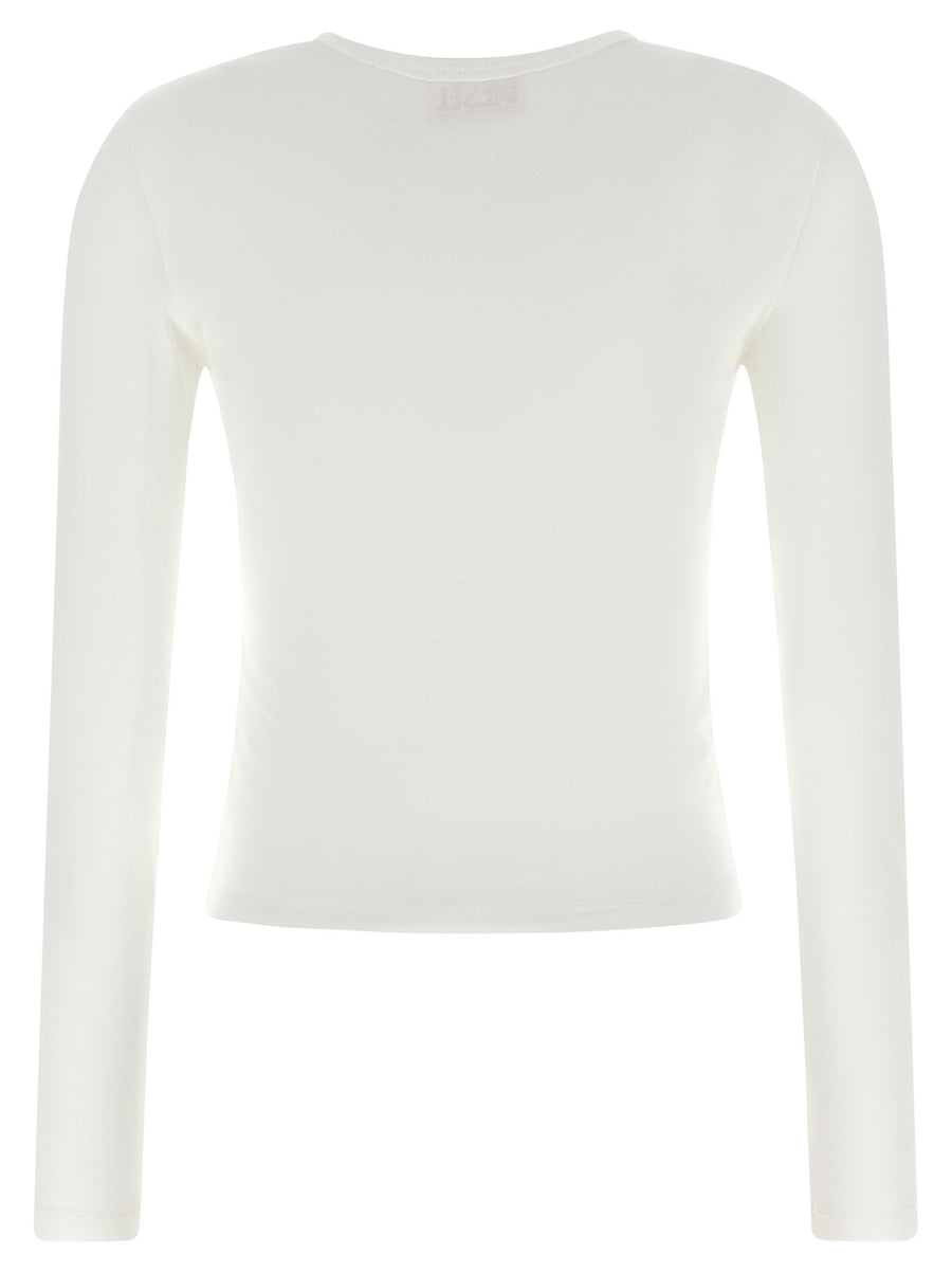 Diesel White Cotton Elastane Slim Fit Long Sleeve Top