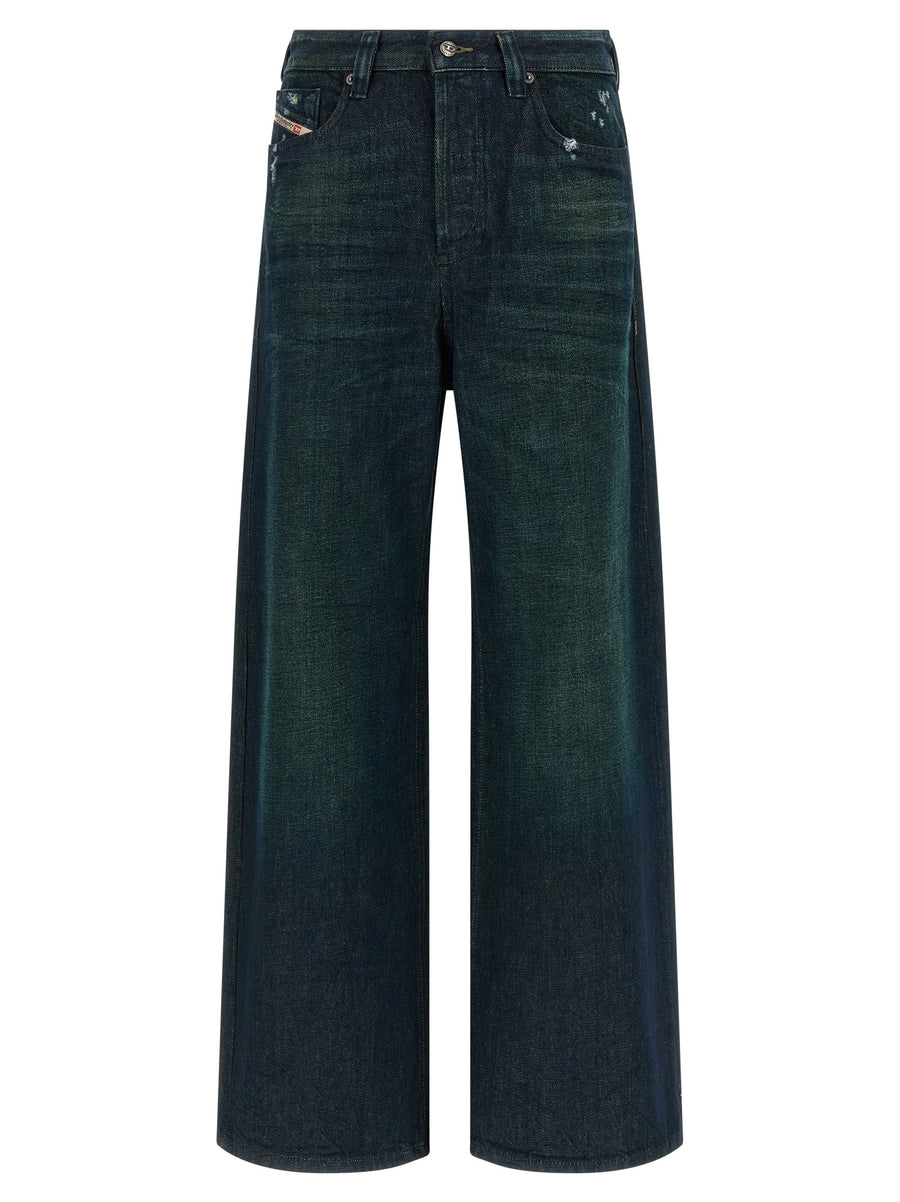 Diesel 1996 D Sire Jeans For Women Retro Statement Low Waist Wide Leg Stonewashed Blue Denim