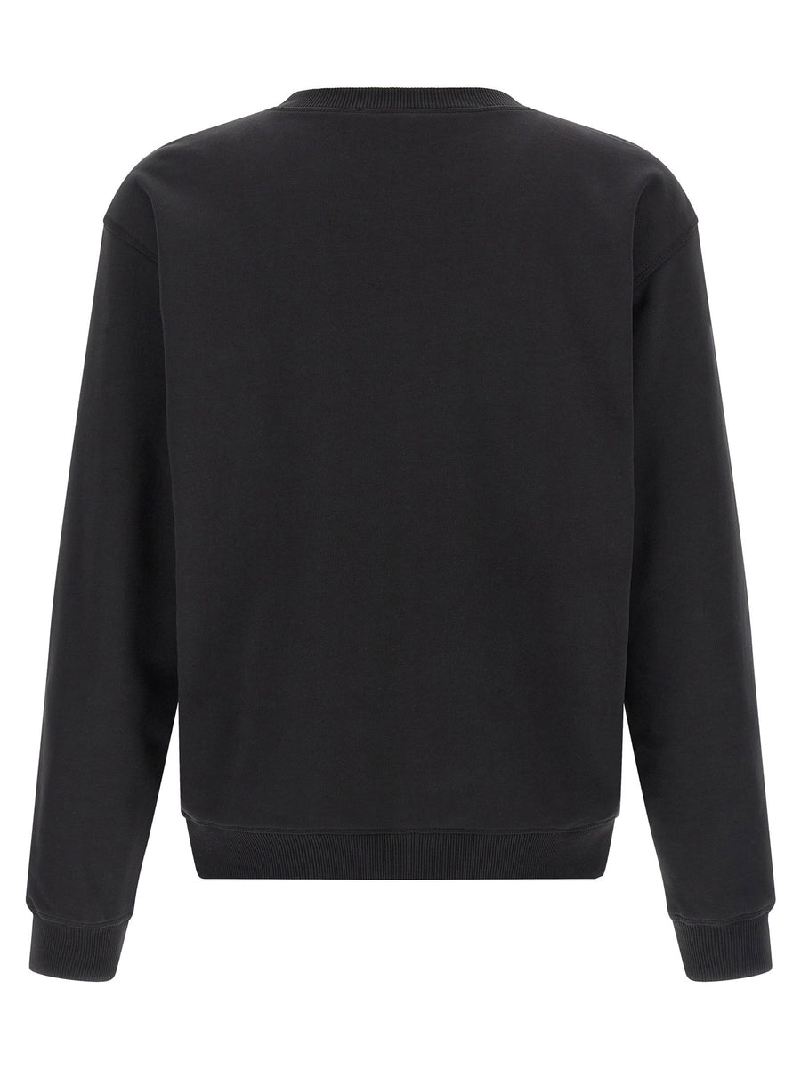 Diesel Minimalist S-Norm-Iod Sweatshirt For Men In Black 100% Cotton Soft Everyday Comfort Embossed Front Oval Detail