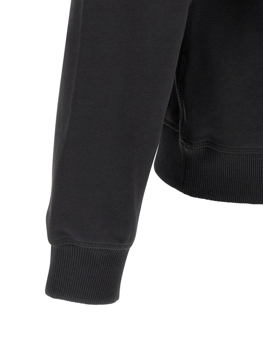 Diesel Minimalist S-Norm-Iod Sweatshirt For Men In Black 100% Cotton Soft Everyday Comfort Embossed Front Oval Detail