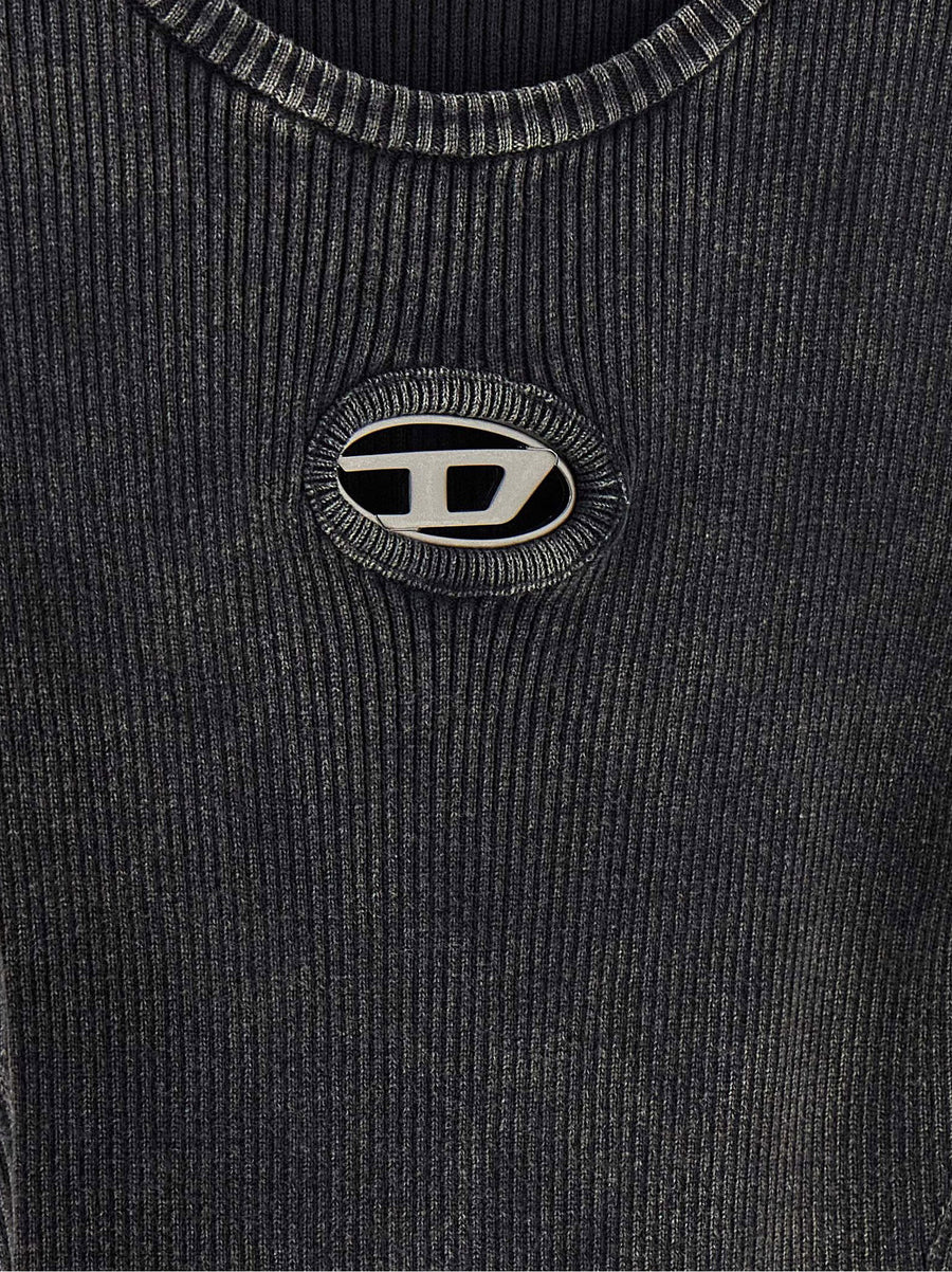 Diesel M Anchorage LS Dress Black Ribbed Cotton Slim Fit