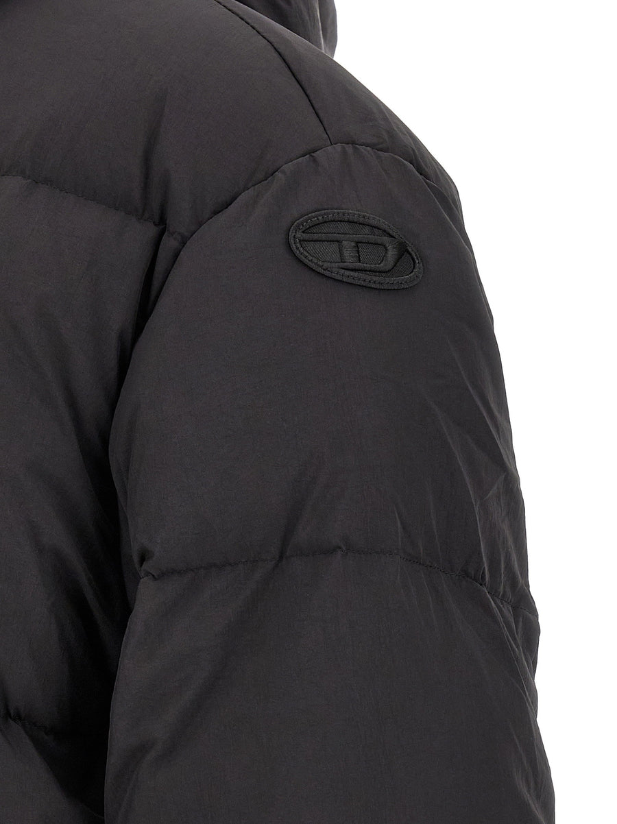 Diesel Down Jacket W Rolfys Wrd Women Black Taslan Fabric