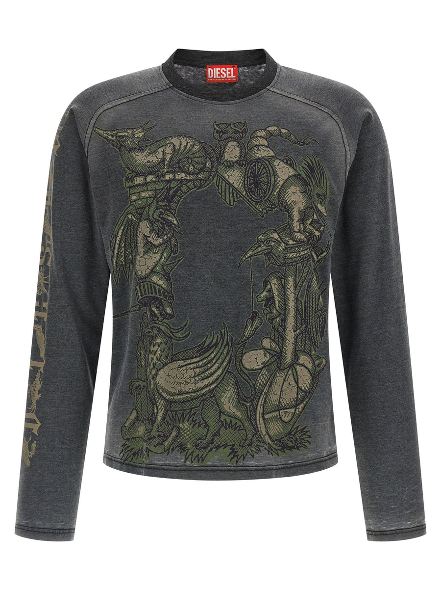 Diesel Tjoria T Shirt For Men Lightweight Cotton Poly Front Print Urban Edge Casual Everyday Essential
