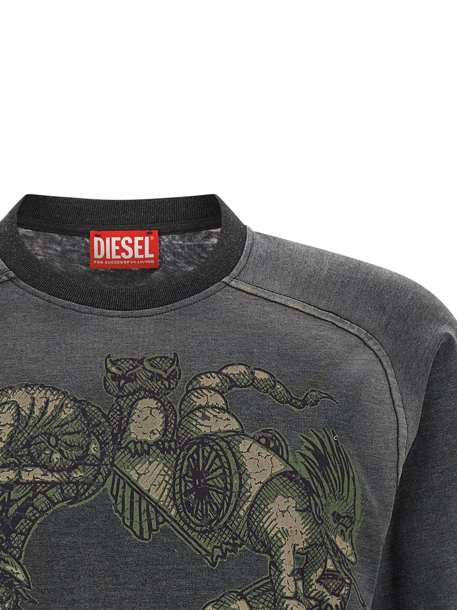 Diesel Tjoria T Shirt For Men Lightweight Cotton Poly Front Print Urban Edge Casual Everyday Essential