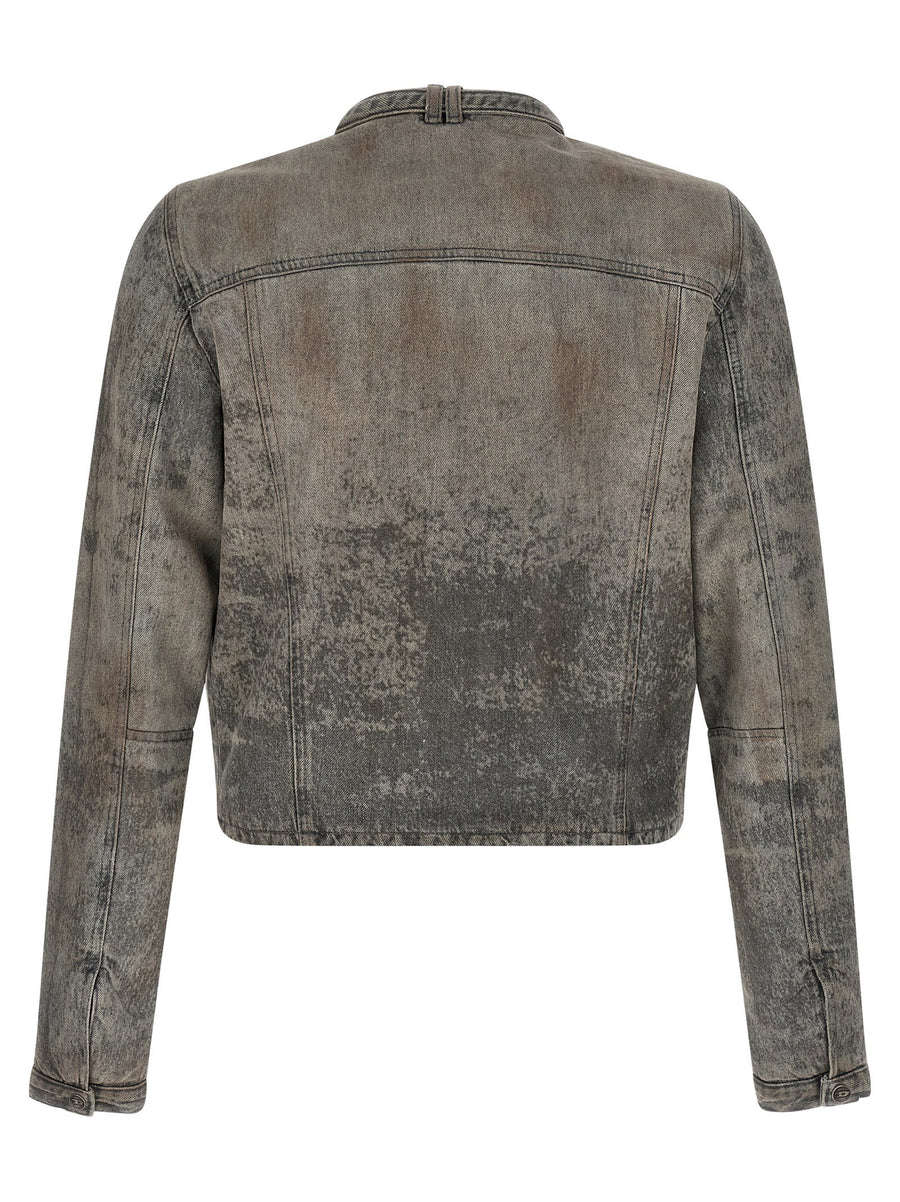 Diesel D Vulmar Fsi Jacket For Men Luxury Satin Denim With Textured Hardware Details