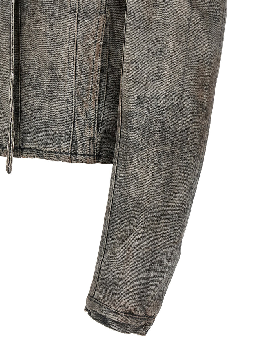 Diesel D Vulmar Fsi Jacket For Men Luxury Satin Denim With Textured Hardware Details