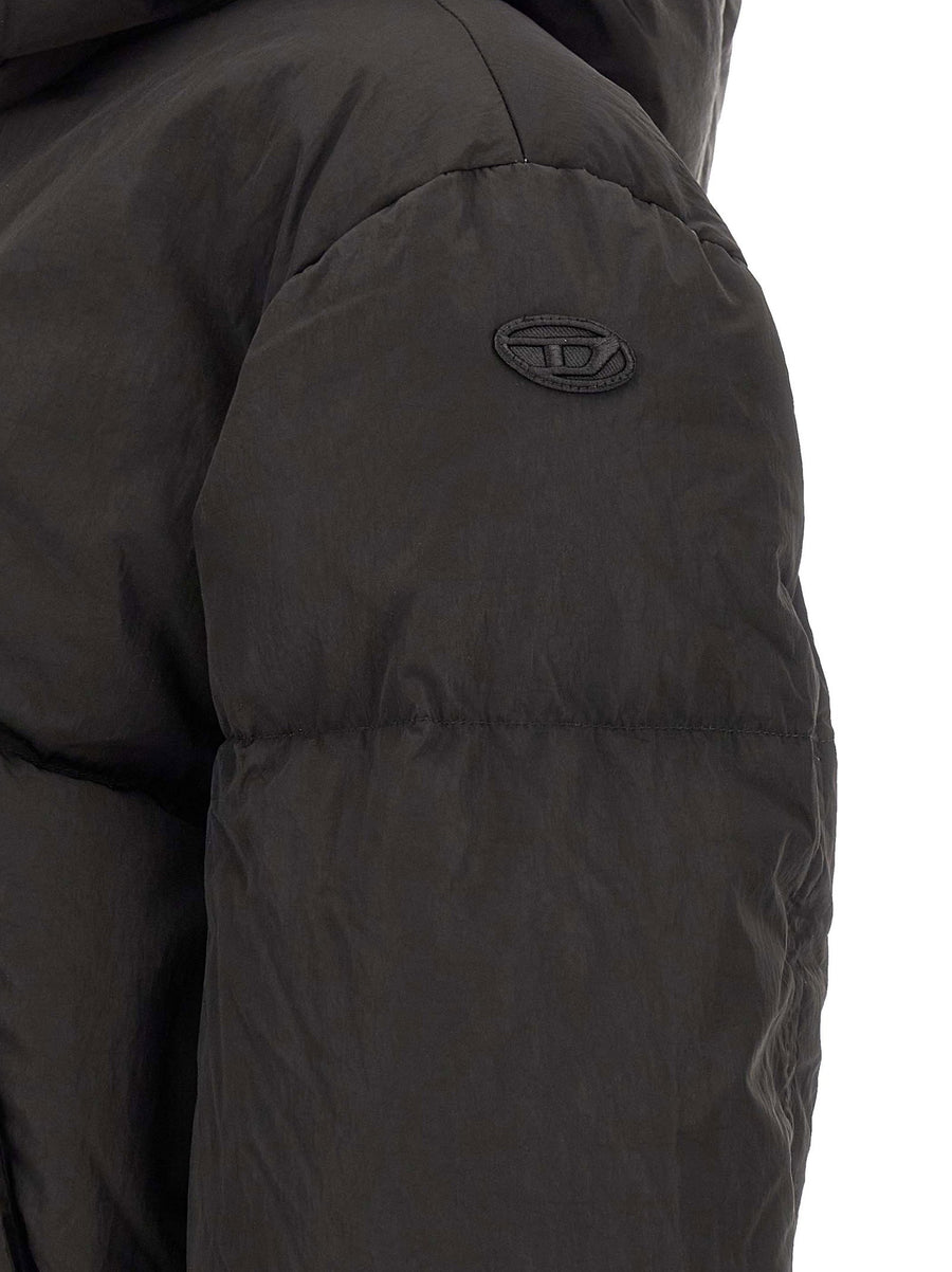 Diesel W Peyt Short Down Jacket With Removable Hood And High Neck