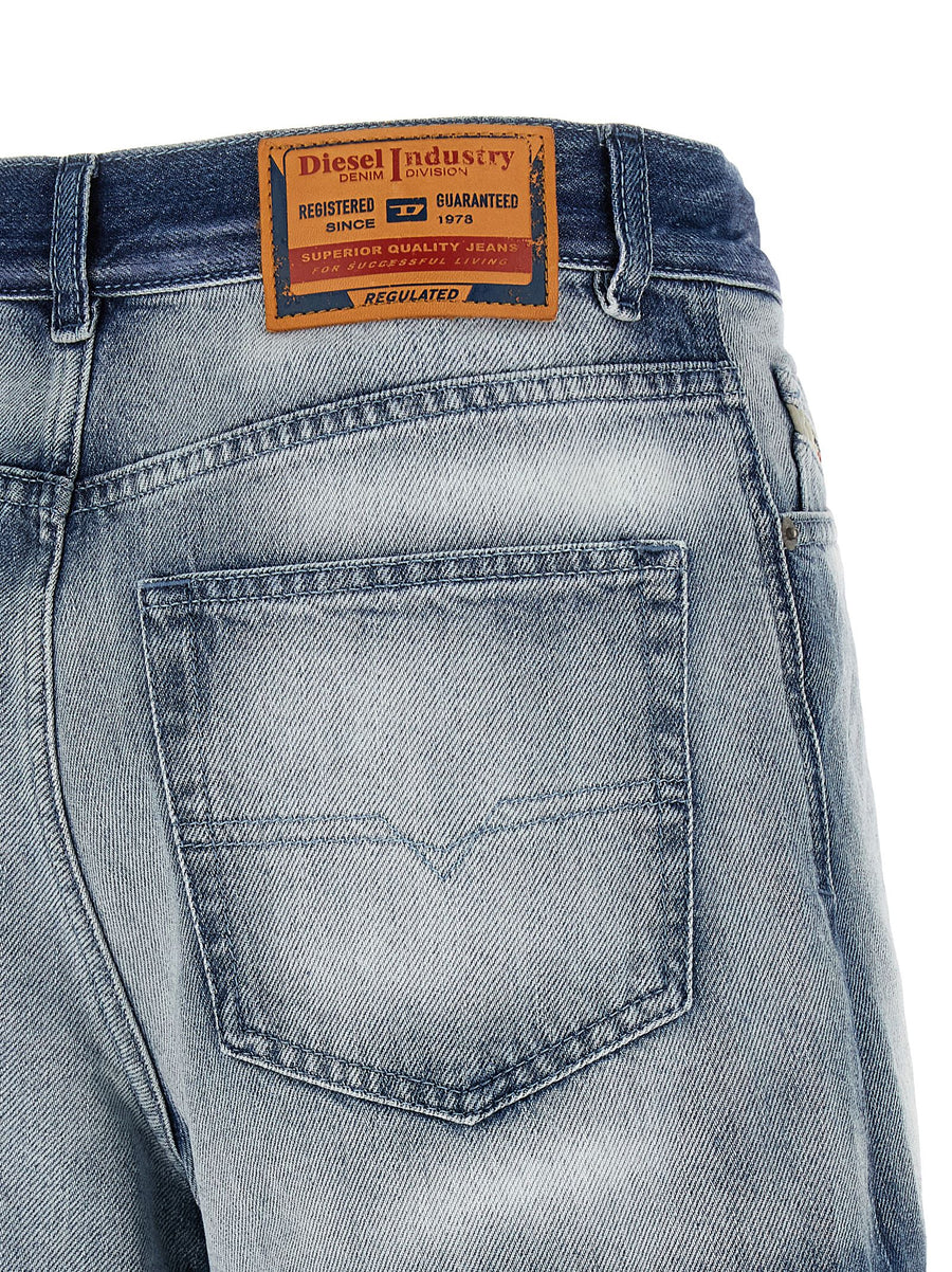 Diesel De Helios Fsi Shorts Light Blue Denim High Waist Five Pockets