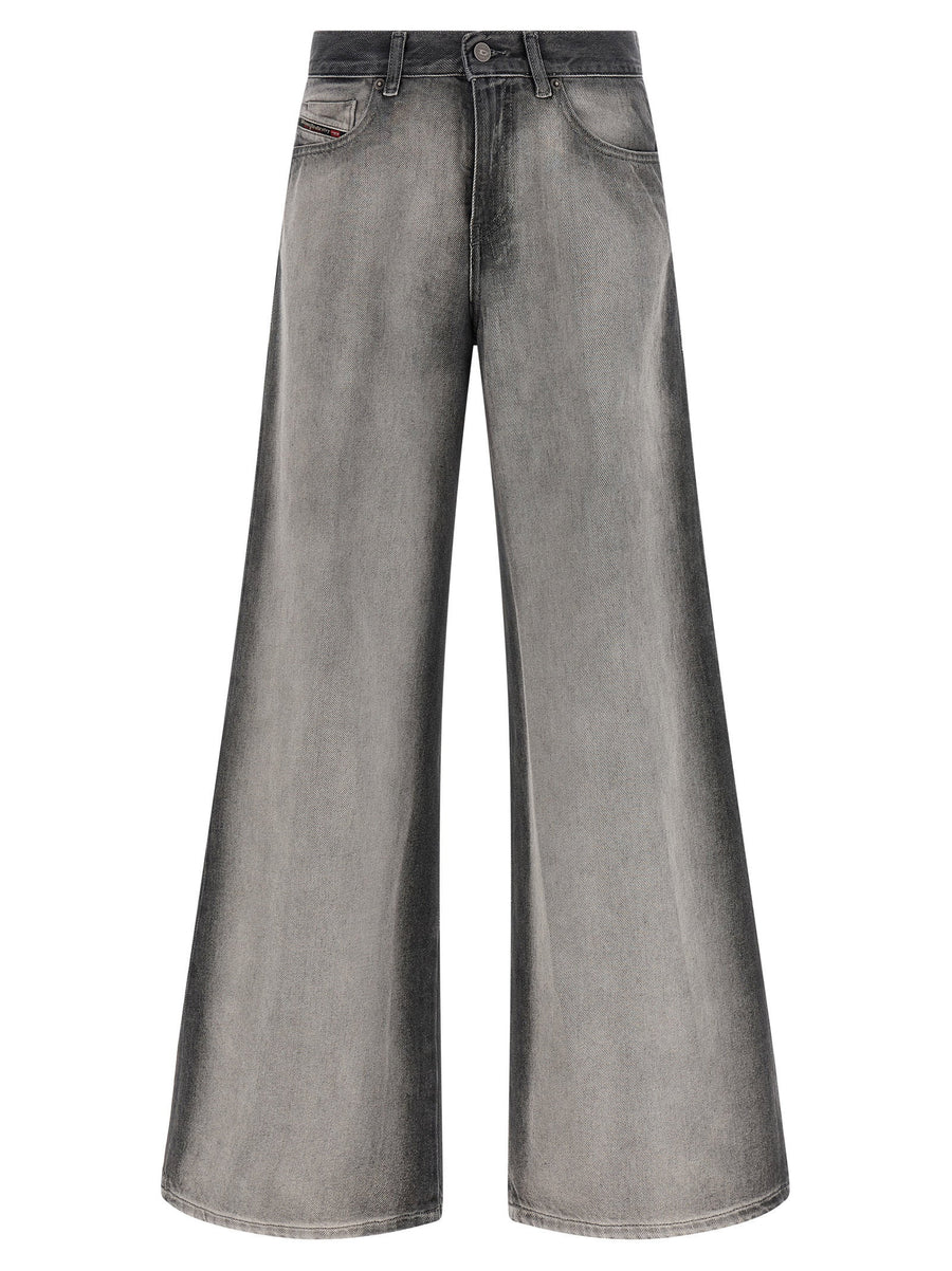 Diesel 1978 D Akemi Fsi Jeans Gray Gradient Flared Wide Leg