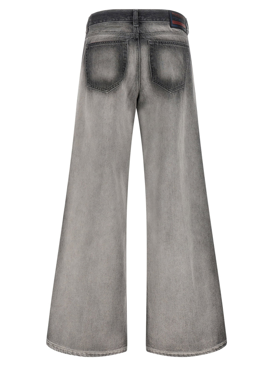 Diesel 1978 D Akemi Fsi Jeans Gray Gradient Flared Wide Leg
