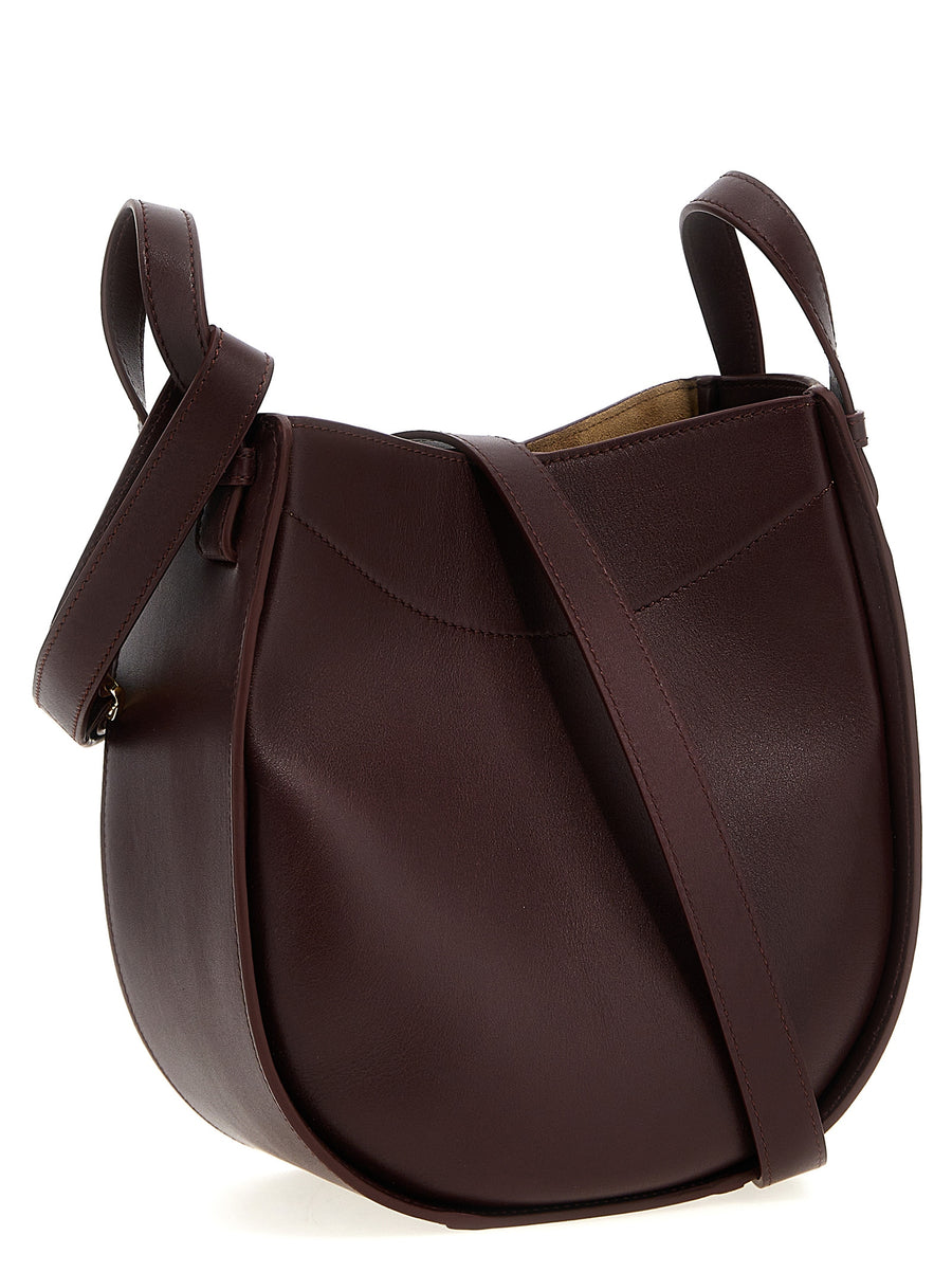 Loewe Hammock Slice Crossbody Bag Bordeaux Calfskin Compact Handsfree Luxury For Women
