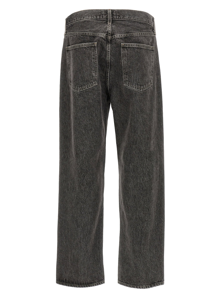 Agolde 90s Jeans Unisex Gray Organic Cotton Premium Denim With Mid Waist And Straight Leg
