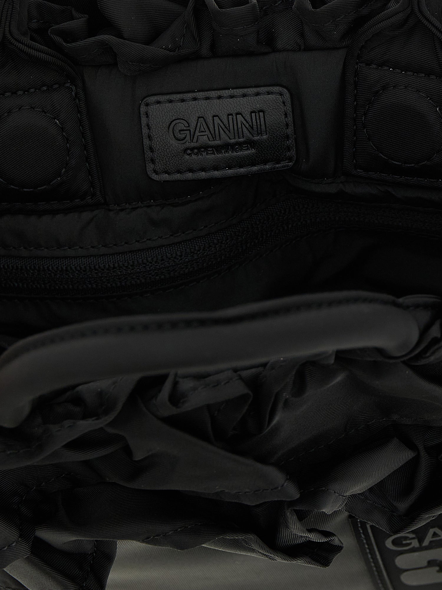 Ganni Mini Shopper Ruffle Handbag