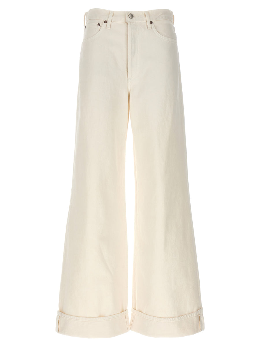 Agolde Dame Jeans White High Rise Wide Leg Cotton Denim For Women Premium Everyday Comfort