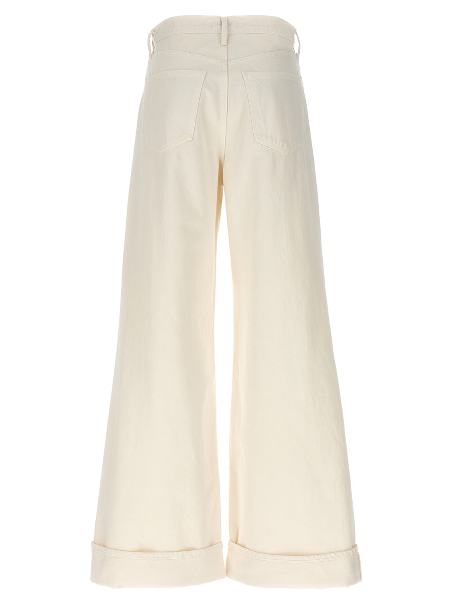 Agolde Dame Jeans White High Rise Wide Leg Cotton Denim For Women Premium Everyday Comfort