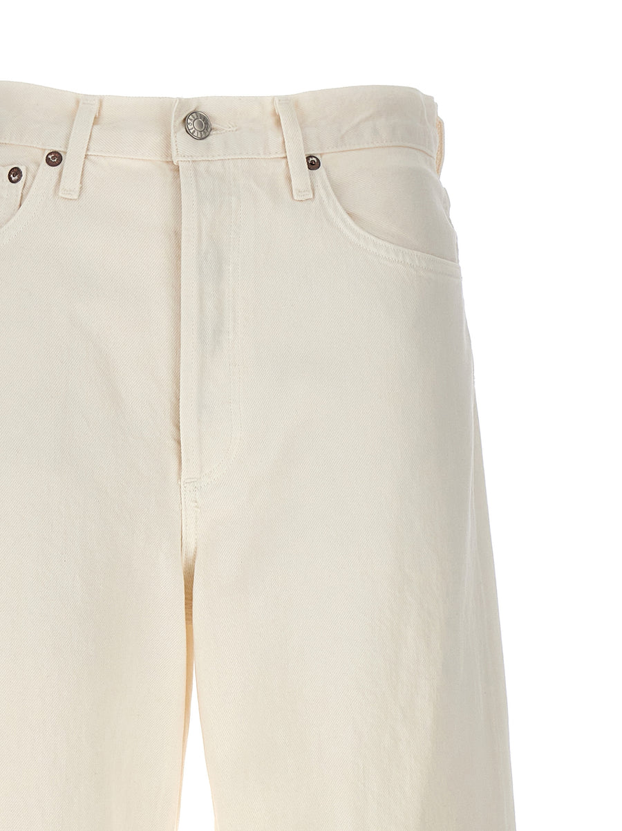 Agolde Dame Jeans White High Rise Wide Leg Cotton Denim For Women Premium Everyday Comfort