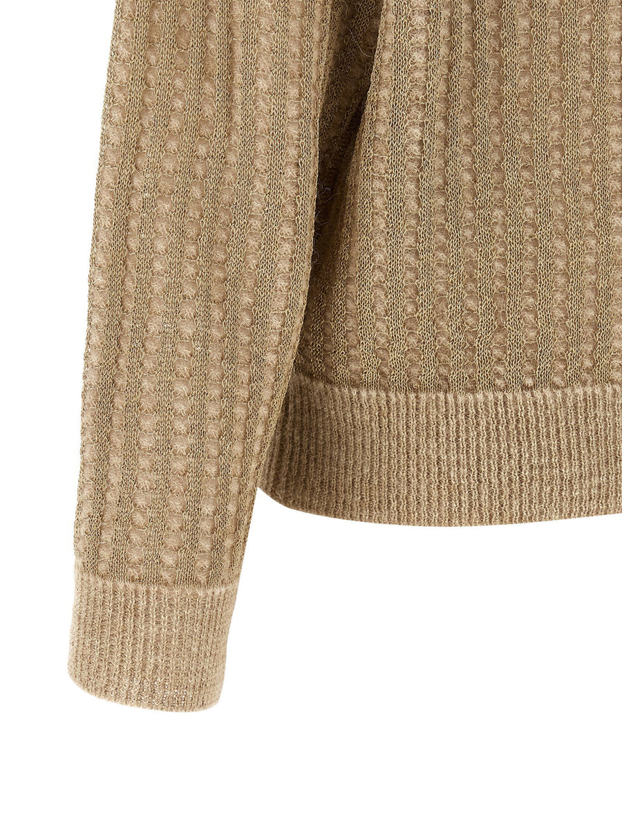 Peserico Waffle Lamé Cardigan