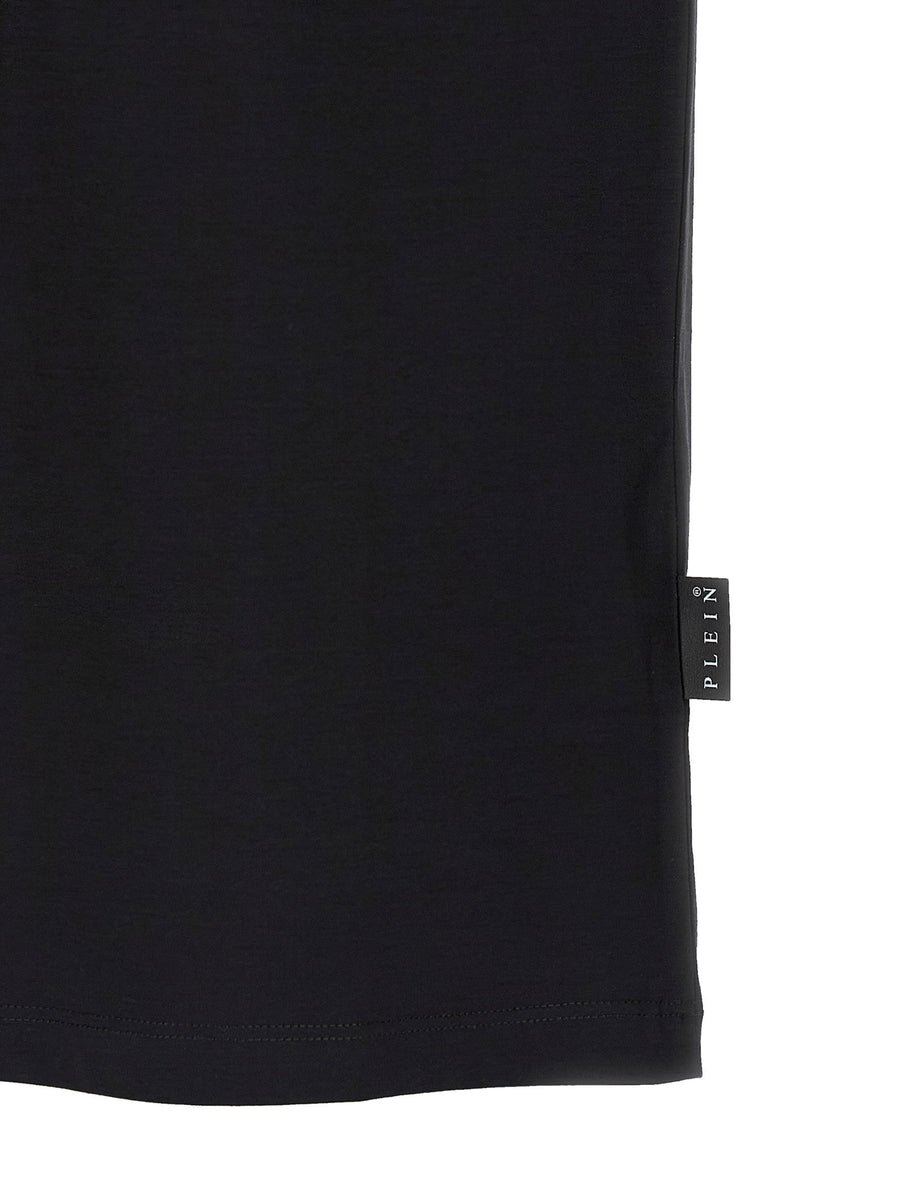 Philipp Plein Hexagon Patch T Shirt For Men Premium Cotton Jersey Versatile Black Topwear