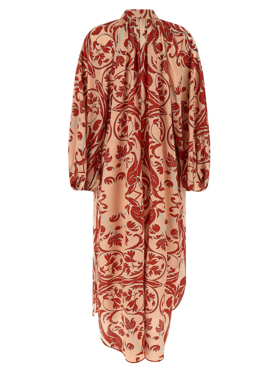 Europa Dress by F.r.s. For Restless Sleepers Pure Silk Crepe De Chine Maxi Chemisier Silhouette Braque Print Women