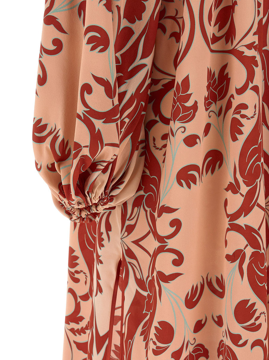 Europa Dress by F.r.s. For Restless Sleepers Pure Silk Crepe De Chine Maxi Chemisier Silhouette Braque Print Women