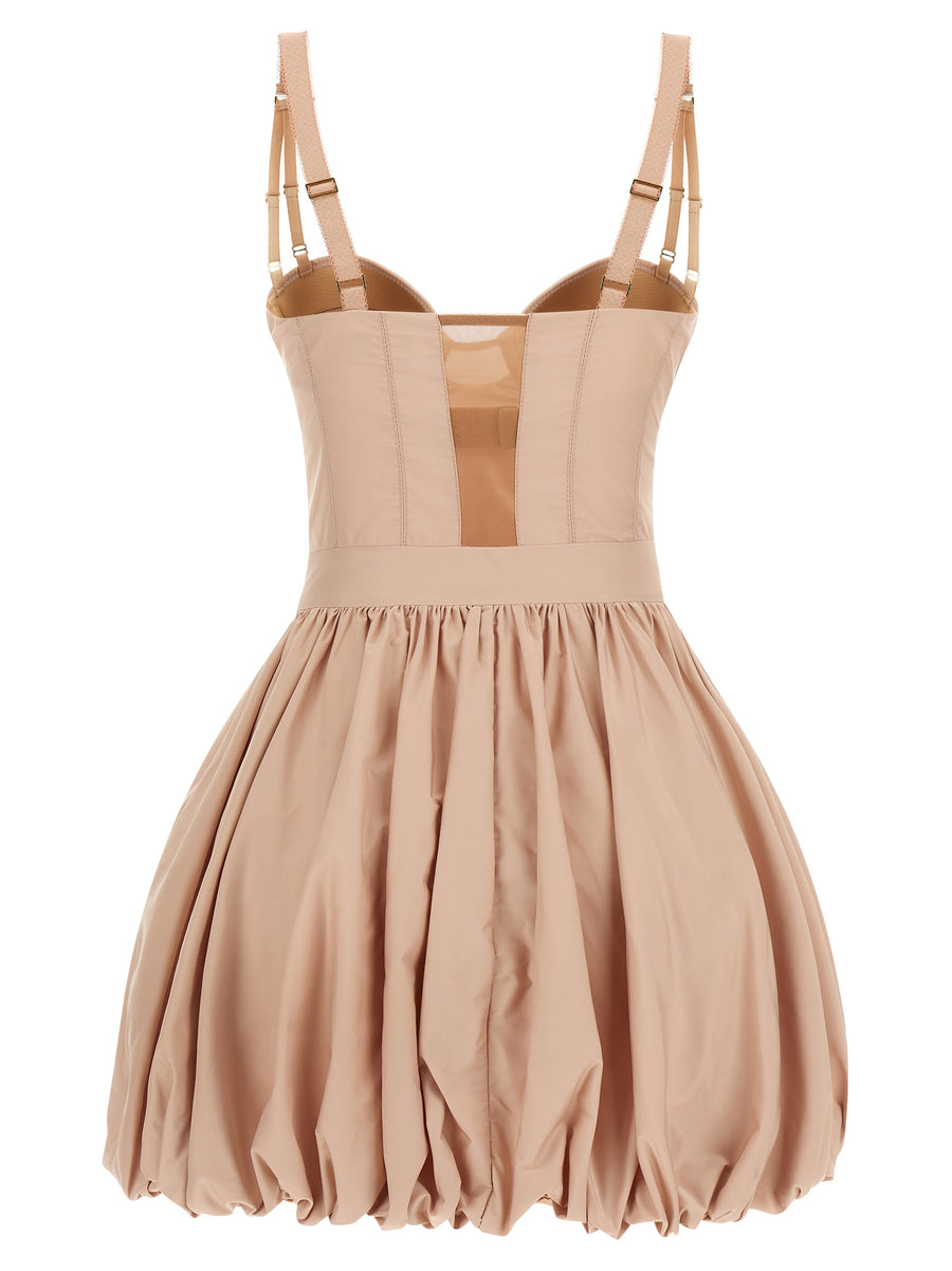 Elisabetta Franchi Corset Dress Pink Taffeta Mini Balloon Skirt For Women Elegant Event Wear