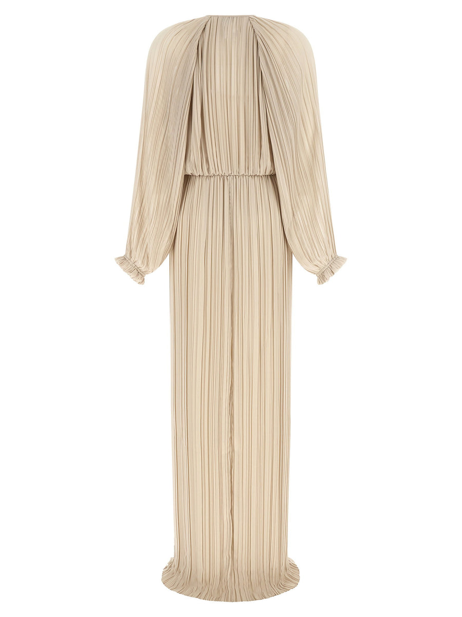 Fabiana Filippi Beige Long Pleated Dress 100 Percent Polyester