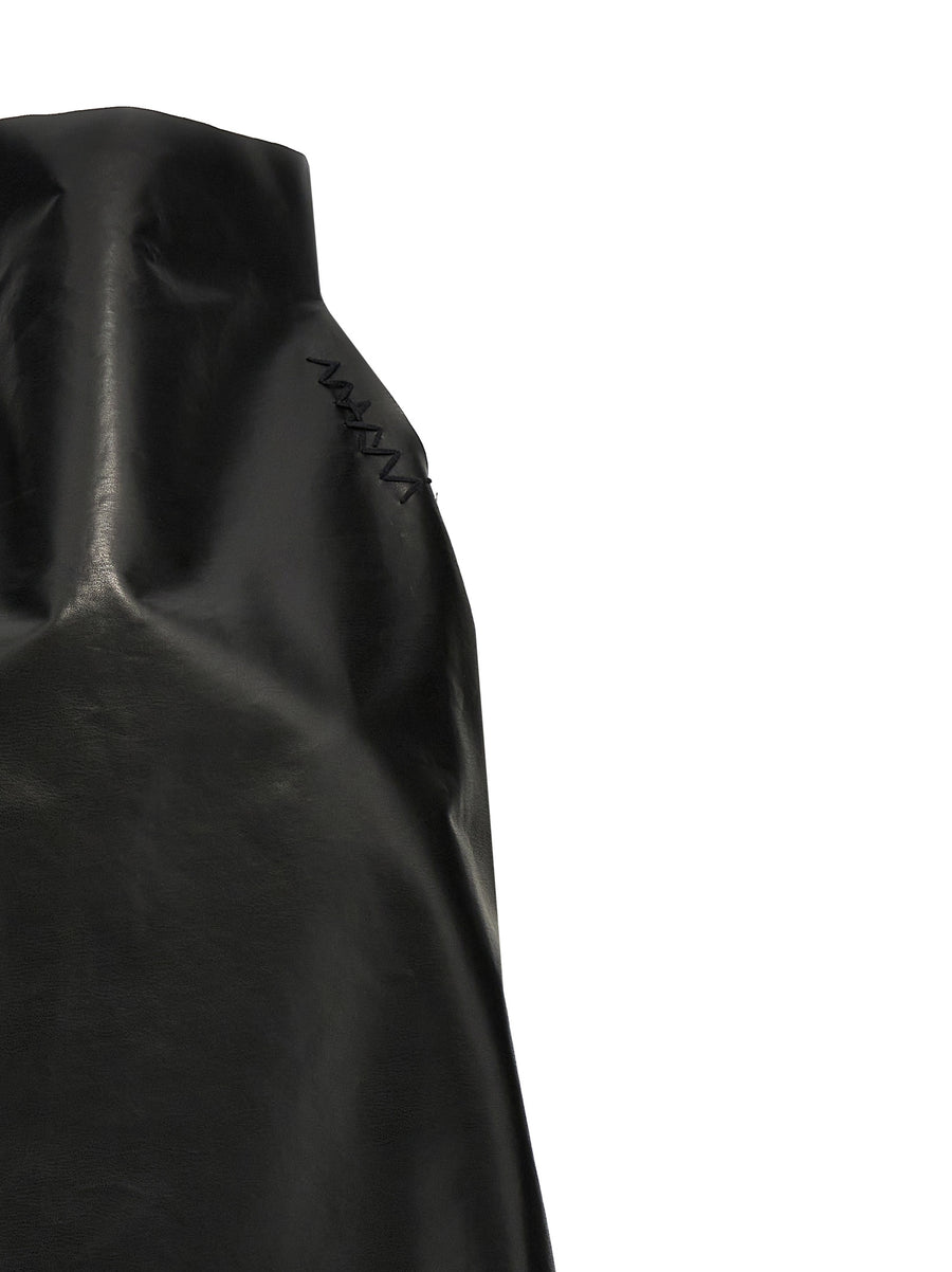 Marni Trapeze Dress Two Tone Black Brown Nylon Sustainable Luxury With Subtle Logo Embroidery For Women Oversized