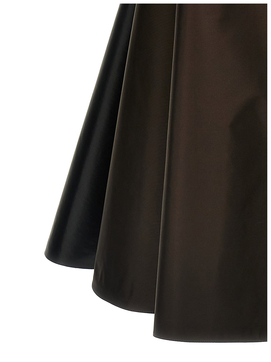 Marni Trapeze Dress Two Tone Black Brown Nylon Sustainable Luxury With Subtle Logo Embroidery For Women Oversized
