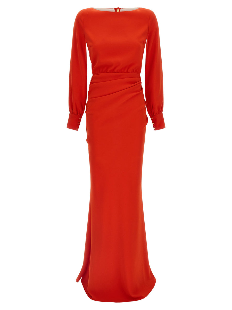 Elisabetta Franchi Red Carpet Mermaid Evening Dress In Crepe With Dramatic Back For Women